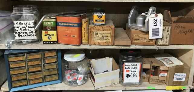 lot 281 image: Rope Clips, Hinges, Wood Screws, Etc.