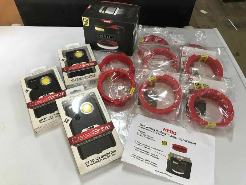 lot 306 image: Tumbler Glow Inserts & (3) Casebrites