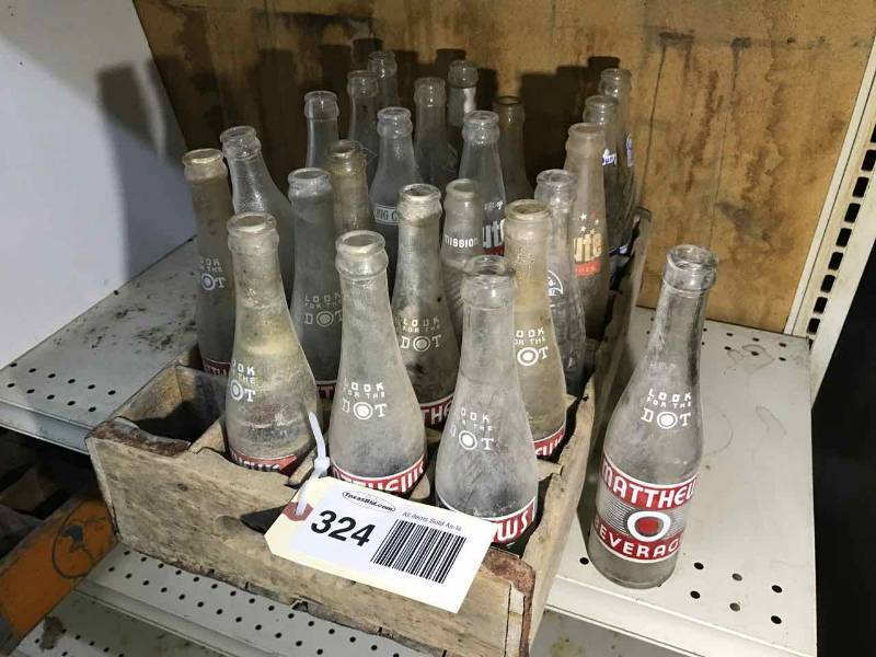 lot 324 image: Matthews Beverage Bottles, Others & Wood Crate