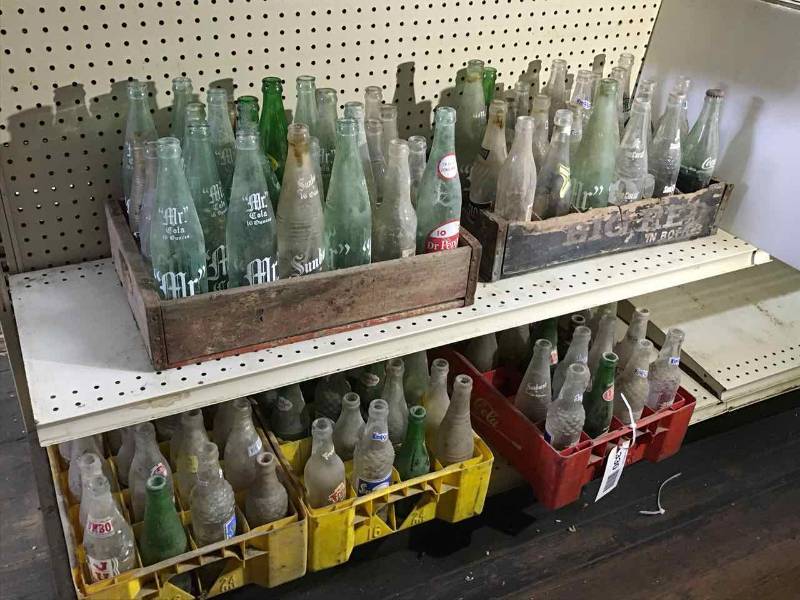 lot 330 image: (5)Soda Crates, Old Bottles