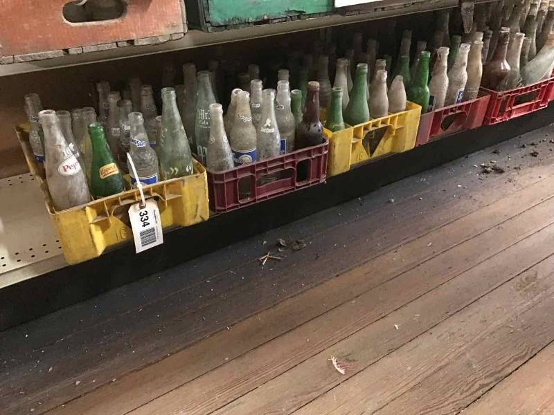 lot 334 image: (7) Plastic Soda Crates, Bottles