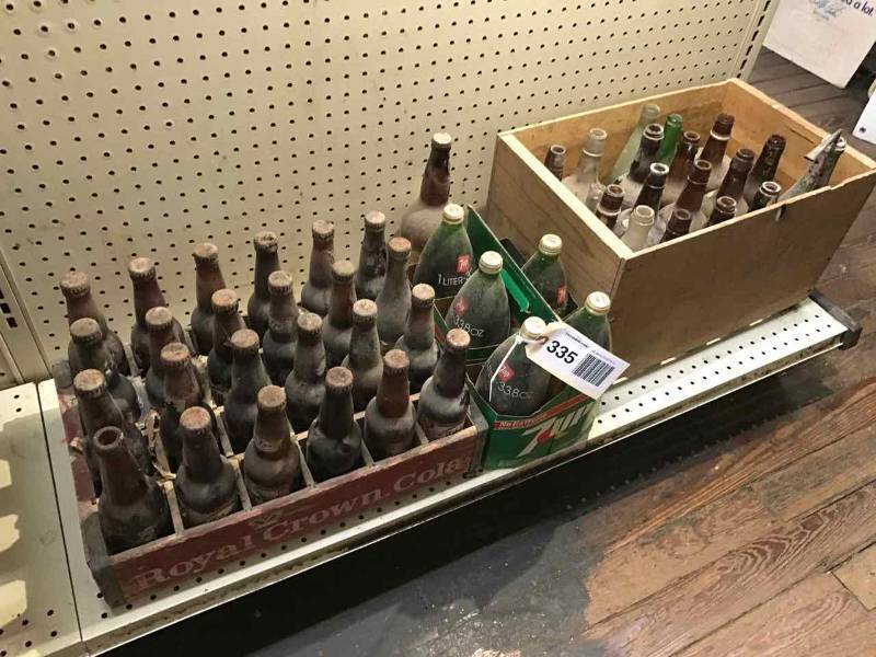 lot 335 image: (2) Beer & Whiskey Bottles