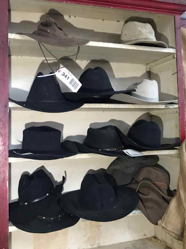 lot 341 image: (13) Old Hats (felt & canvas)(aged & with character)
