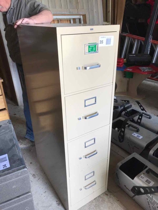 lot 35 image: Four Drawer Metal File Cabinet (letter size)