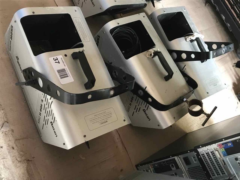 lot 37 image: (3) Antari S-100-11 DMX Snow Machines (sputter)