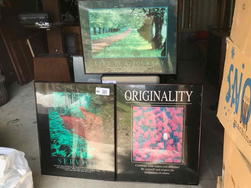 lot 46 image: (3) Framed Prints (motivational)