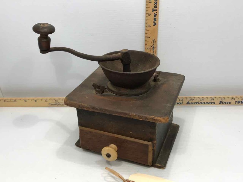 lot 84 image: Antique Coffee Grinder (dove tailed)