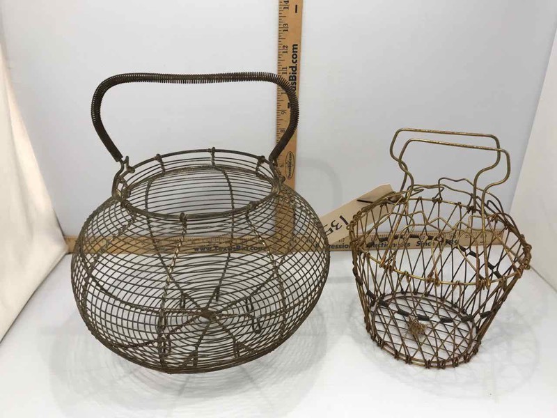 lot 135 image: (2) Old Egg Baskets