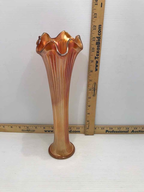 lot 146 image: Marigold Carnival Glass Vase