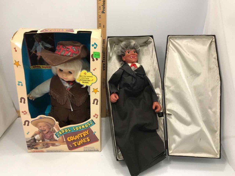 lot 181 image: (2) Battery Powered Dolls  Country Toons & an animated Dracula