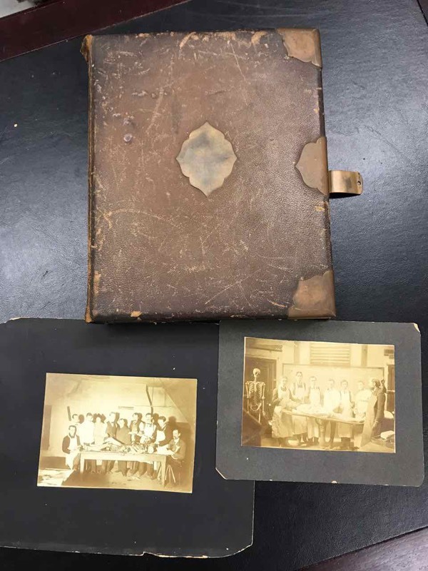 lot 228 image: Old Photo AlbumScrap Book, Antique Medical School Cadavre Photos, Portraits, Etc.