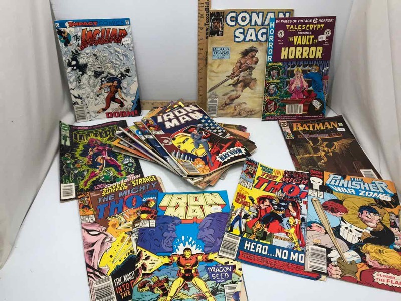 lot 250 image: Comic Books Conan, Fantastic Four, Iron Man, Batman, Green Lantern, Thor