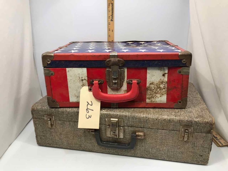 lot 263 image: (2) Old Suitcases (wear)