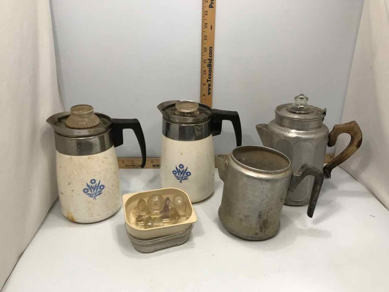 lot 280 image: Coffee Pots, Glass Toppers