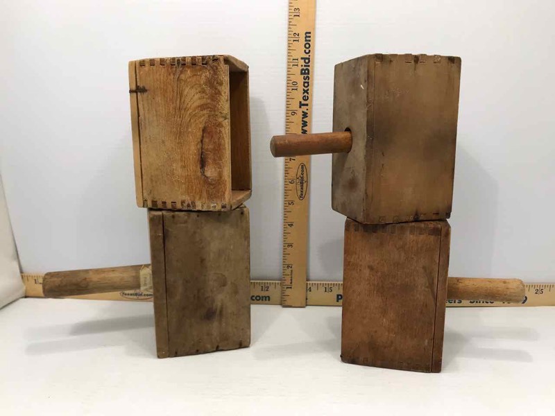 lot 286 image: (4) Wood Butter Block Molds