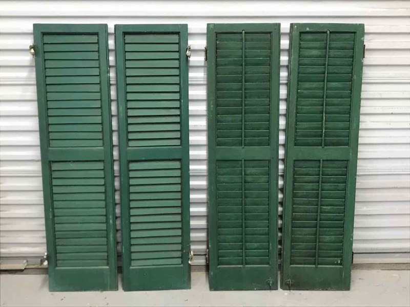 lot 422 image: (2) Pair(4) Panels of Shutters (painted green)