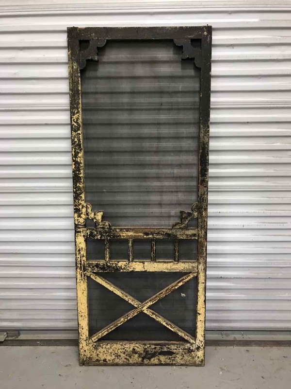 lot 440 image: AntiqueVintage Screen Door (black & yellow)