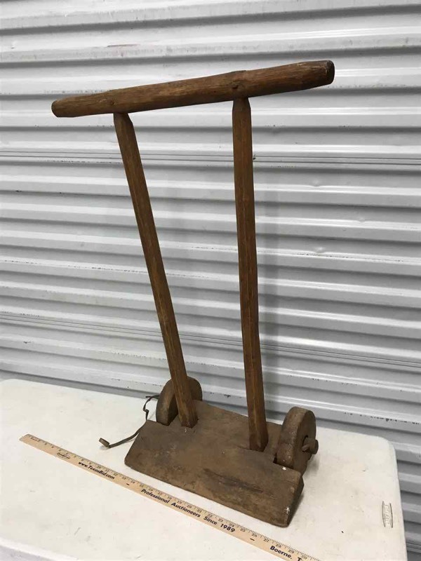 lot 496 image: Primitive All Wood Hand Cart (Pegged construction)