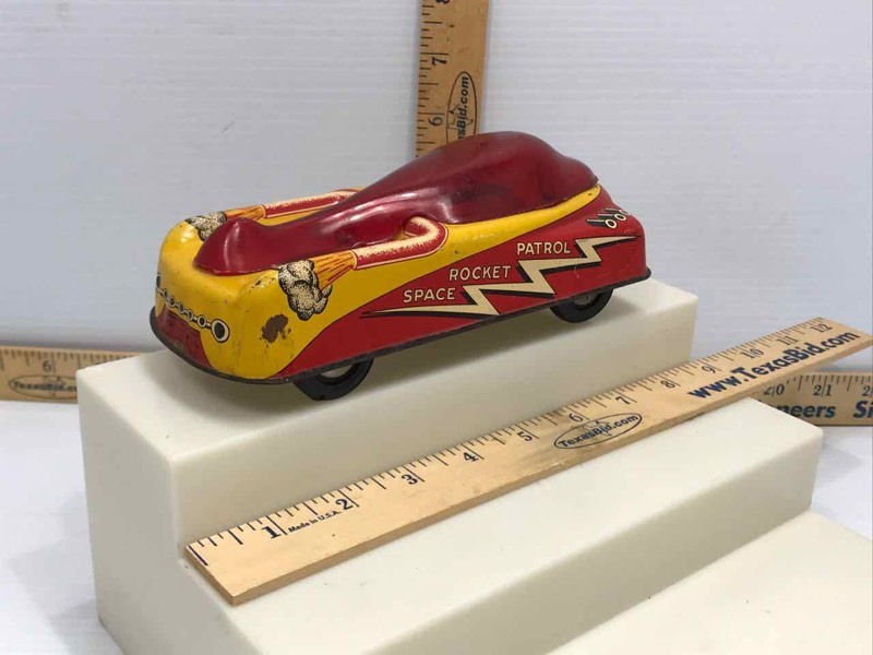 lot 701 image: Vintage 1950s Courtland Space Rocket Patrol Friction Toy