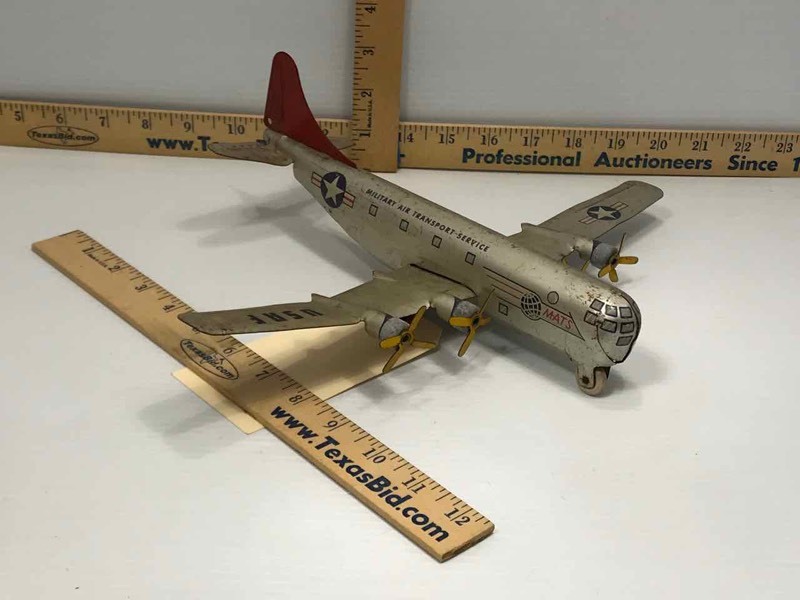lot 702 image: Vintage 92514 USAF Military Transport Plane Toy (Tin)