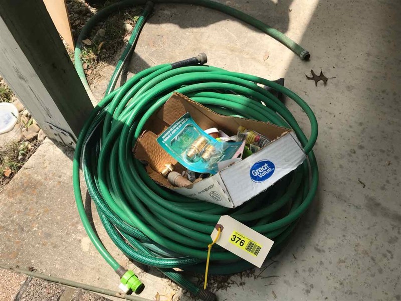lot 376 image: (3) Garden hoses (unknown length) and fittings