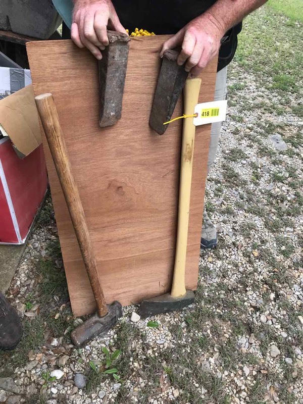lot 418 image: Log Splitter and Wedges