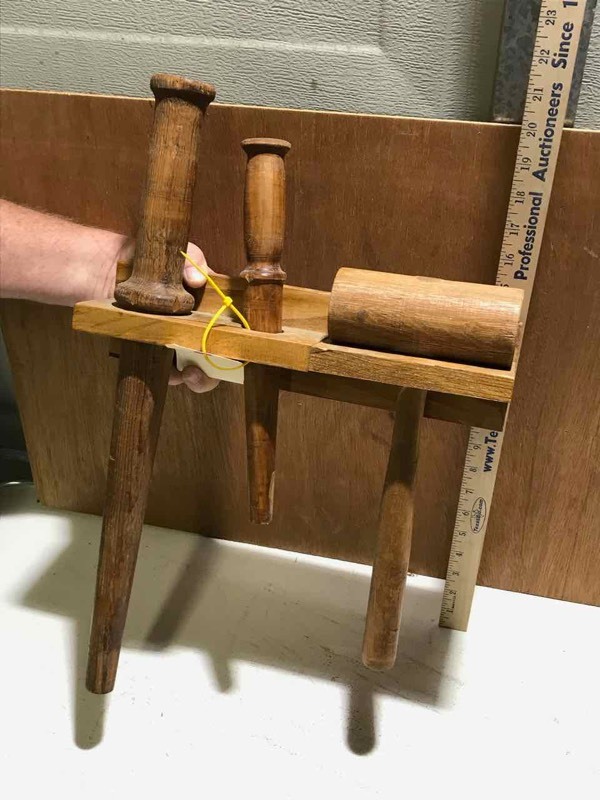 lot 119 image: Wood Mallets and wall rack
