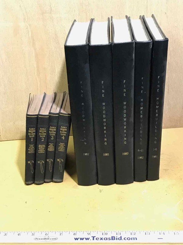 lot 164 image: Fine Woodworking Books (5),  Audels Carpenters and Builders Guide series 1-4 books