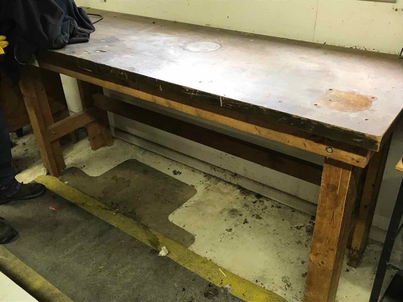 lot 224 image: Wood Workbench,  26� in. x 80� in. x 36� in. tall