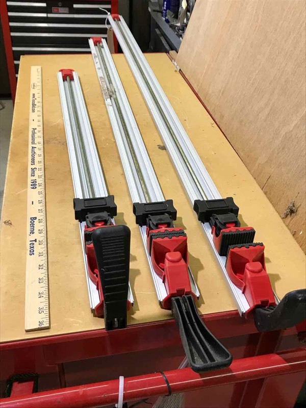 lot 240 image: (3) Bora Clamp Edge, 58� in., 33� in. and 45� in.