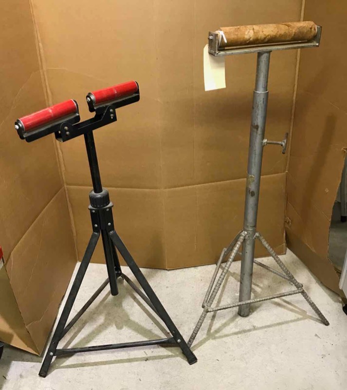 lot 241 image: (2) Roller material stands, adjustable