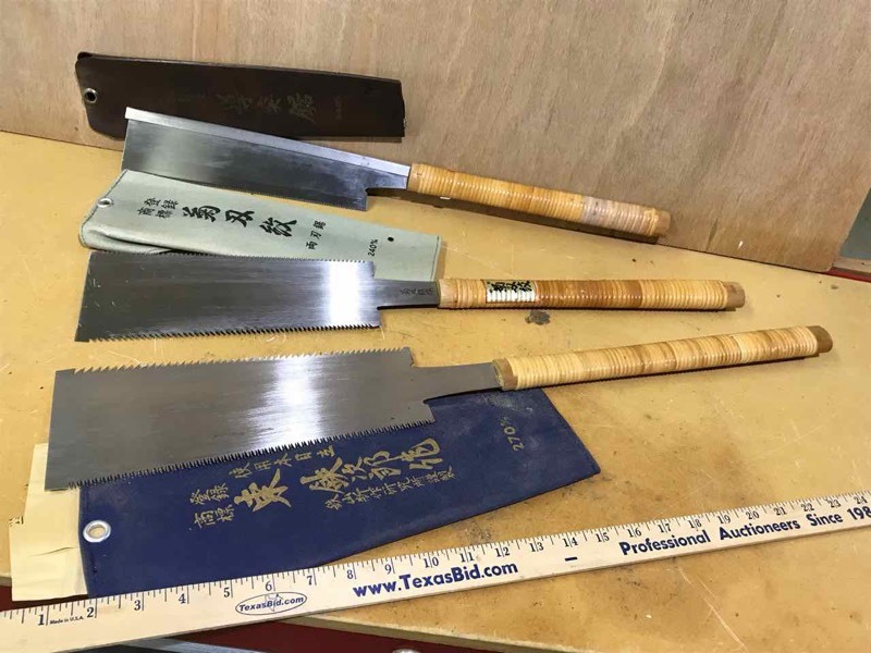 lot 246 image: (3) Japanese Back Saw set
