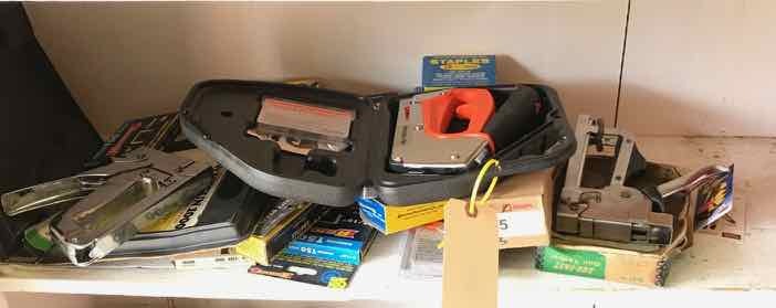 lot 285 image: Staplers  three hand staplers and staples