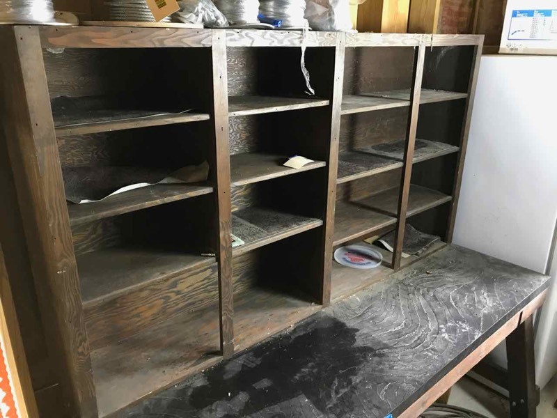 lot 308 image: Wood Cubby Shelf,  72� in.� w x 39� in.� t x 12� in. deep