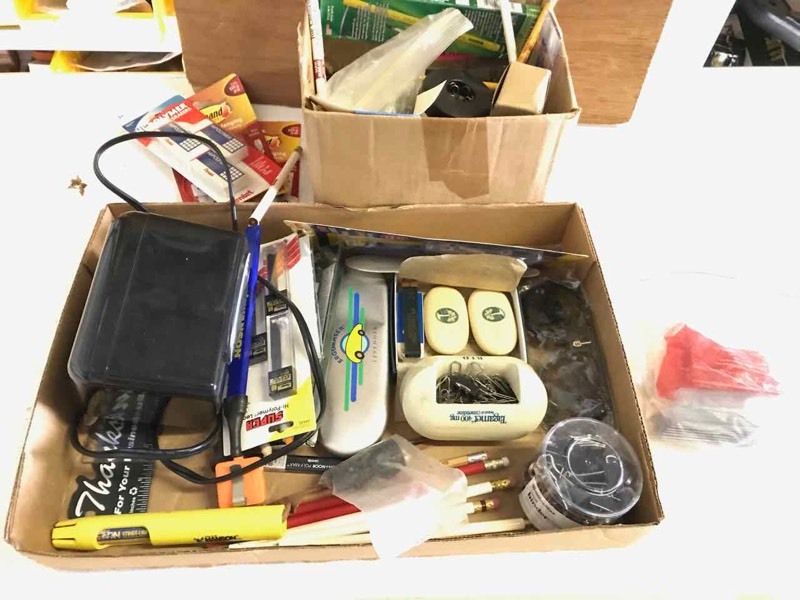 lot 332 image: Box of pencils and electric sharpener