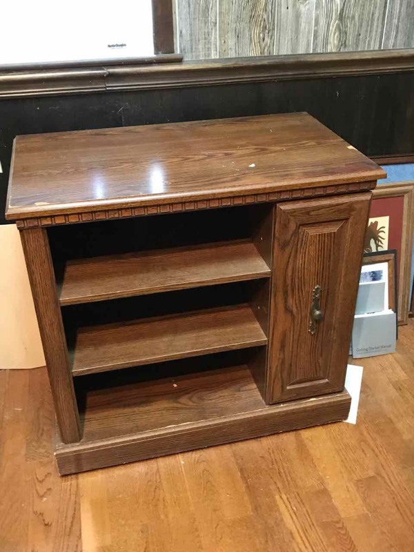 lot 335 image: Side Table with drawer & shelves. 30� in. x 18� in. x 28� in. T