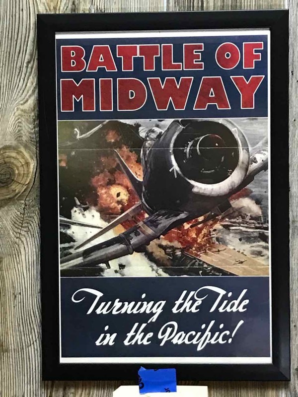 lot 338 image: Framed Print  Battle of Midway, �Turning the Tide in the Pacific�,  18� in.t x 13 in.�w