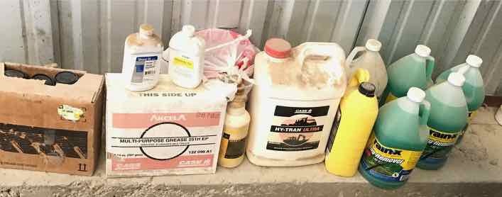 lot 527 image: Grease tubes, Hydraulic Oil, Windshield Fluid, etc.