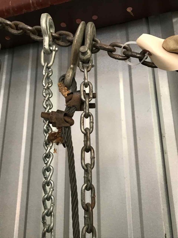 lot 540 image: Cable and (2) Chains, 7 ft, have hooks