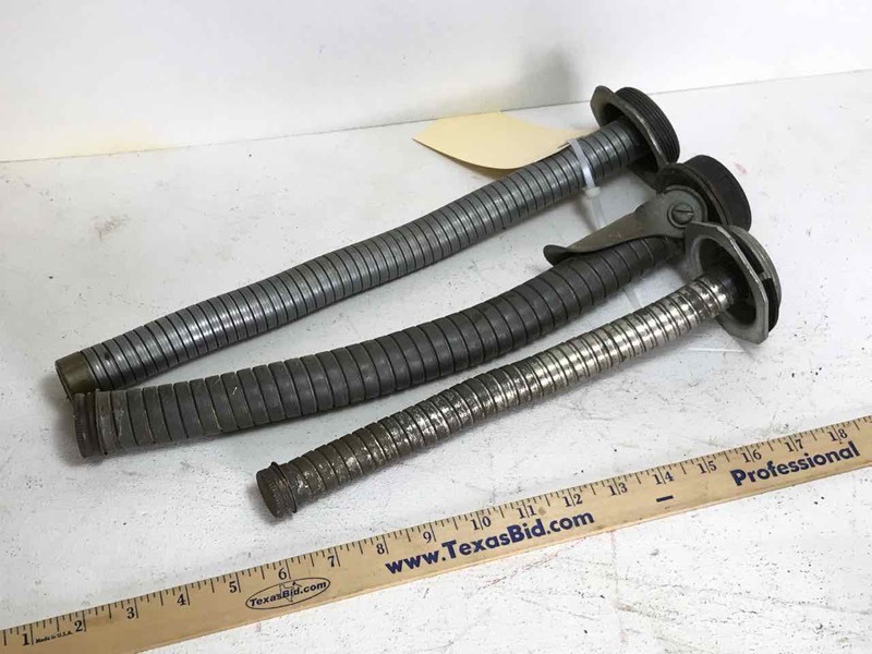 lot 563 image: Jerry Can Nozzles (3), two screw type and one cantilever