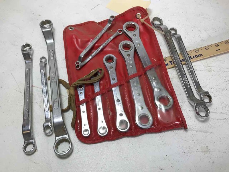 lot 581 image: Sears Box End Wrenches, some ratchet ends plus other brands