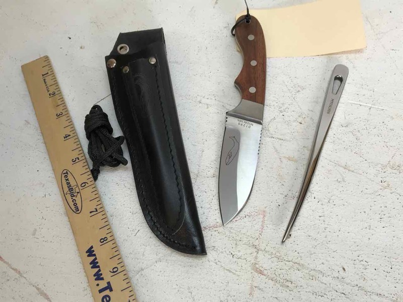 lot 592 image: Knife Myerchin Fixed Blade, Stainless with Stainless punch