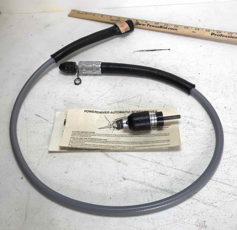 lot 603 image: Automatic Power Screwdriver and Flexible Drill Shaft