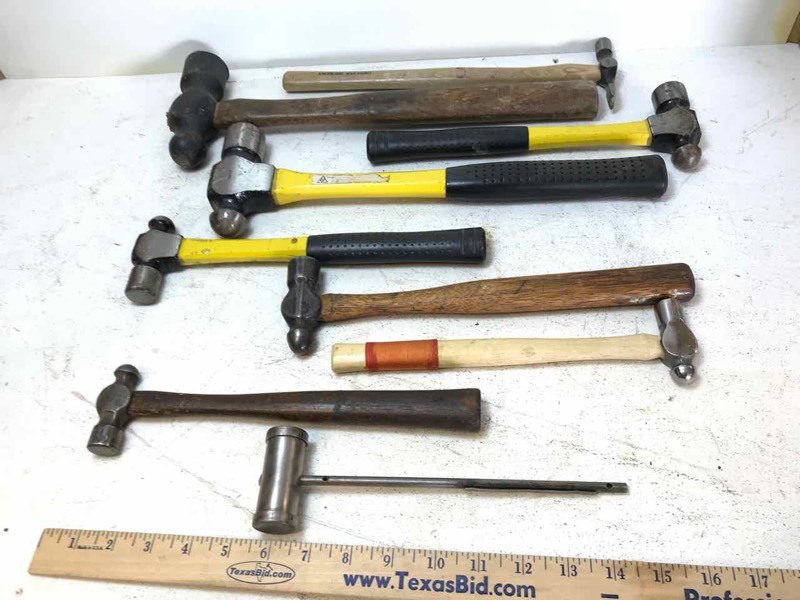 lot 697 image: Ball Peen Hammers (9)