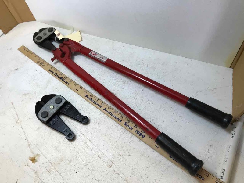 lot 720 image: HKP Bolt Cutters with extra head, 30 inch red