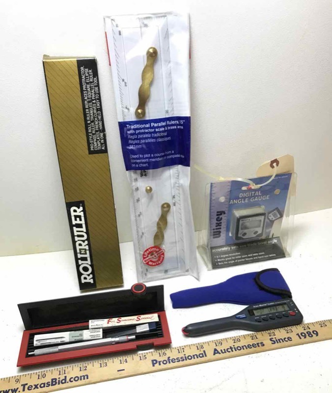 lot 732 image: Digital Angle Gauge, Roll Ruler, etc.