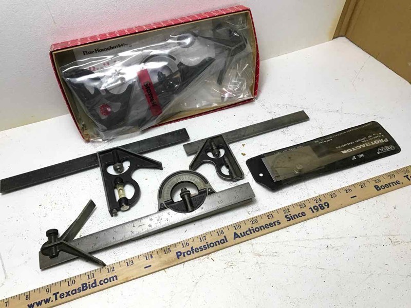 lot 789 image: Combination Squares, Starrett, etc.