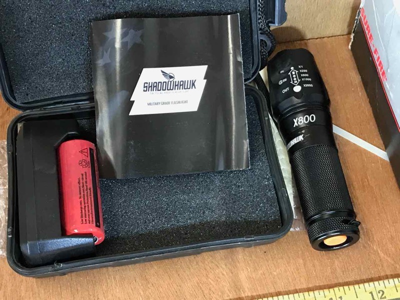 lot 802 image: ShadowHawk Rechargeable Tactical Flashlight