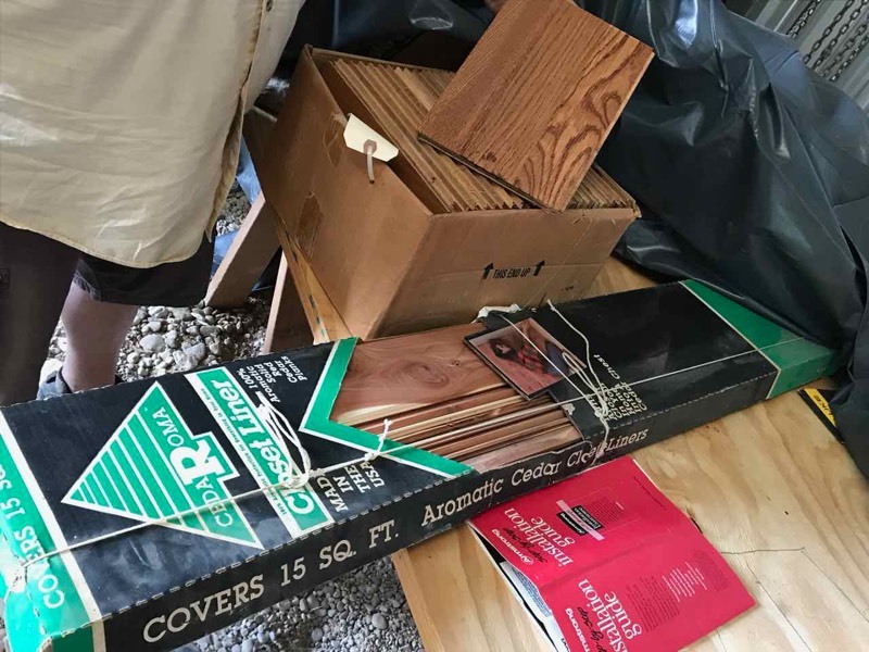 lot 837 image: Cedar Closet Liners, Armstrong flooring pieces