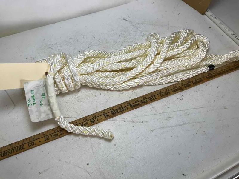 lot 880 image: Rope 58 in., unknown length, (white)